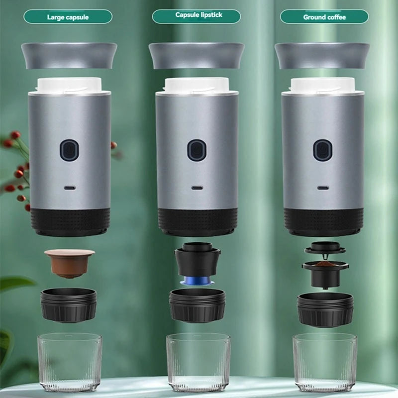Portable Espressos Coffee Machine 12V Electric Small Travel Italian Expressos Maker  For Camping RV Hiking Office