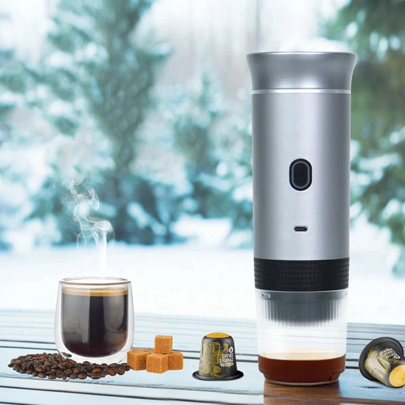 Portable Espressos Coffee Machine 12V Electric Small Travel Italian Expressos Maker  For Camping RV Hiking Office