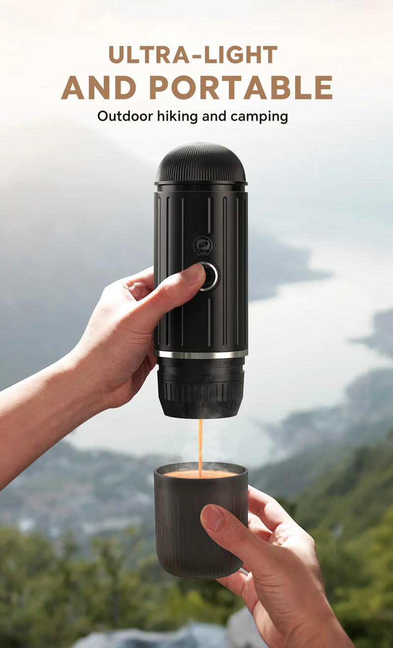 iCafilas 2in1 Portable Coffee Machine for Car & Camping Travel Expresso Coffee Maker Fit Nexpresso Pod Capsule Coffee Powder